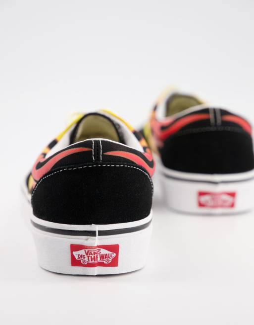 Vans Era Baskets A Motif Flamme Noir Et Blanc Asos