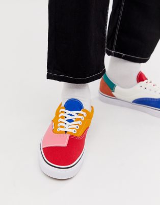 vans era color block sneakers in multi