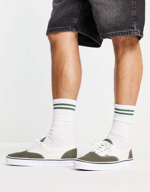 Vans Era colour block trainers in white green