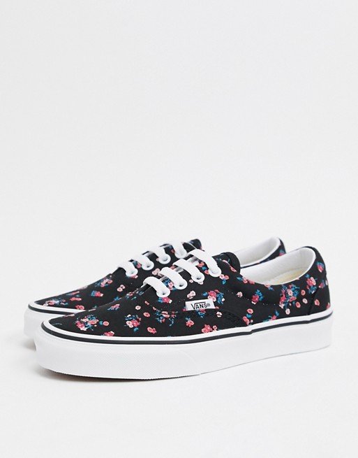 Vans Era Ditsy Floral trainers in black/white
