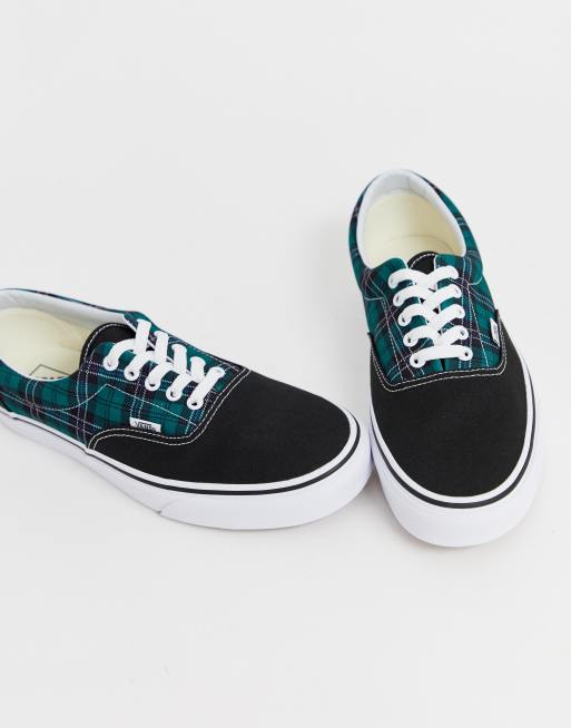 Green sales plaid vans