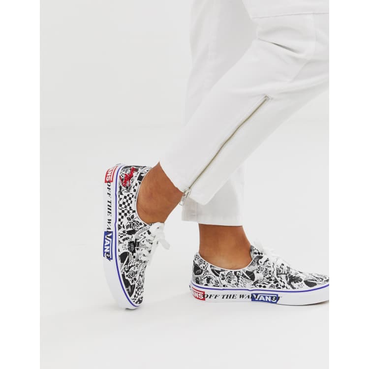 Vans Era printed trainers in black white ASOS