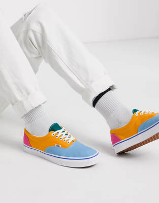 vans era bright color blocked skate shoes