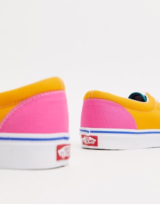 vans era bright color blocked skate shoes