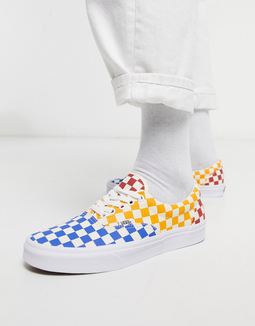 Vans Era Skate Shoes Checkerboard Multi / True White