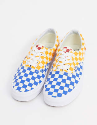 vans era checkerboard multi true white