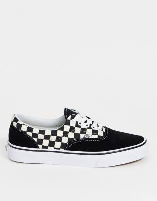 vans era trainers black white checkerboard