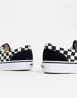 vans primary check era black & white shoes