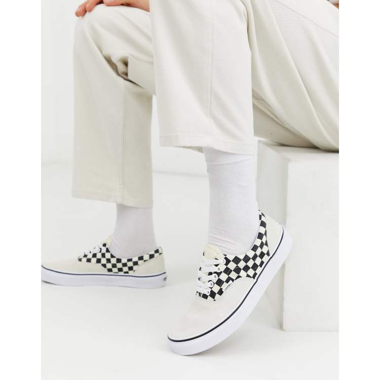 Vans Era Skate Shoes Primary Check Marshmallow Black | ASOS