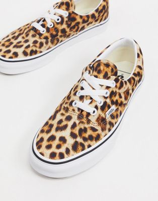 vans leopard print era sneakers