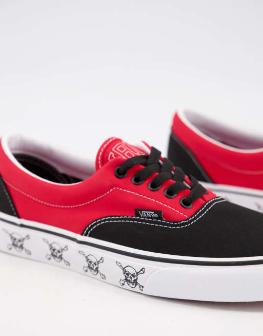 Vans - Era - Sneakers in zwart en rood