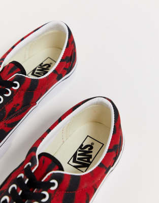 vans era tie dye tango red