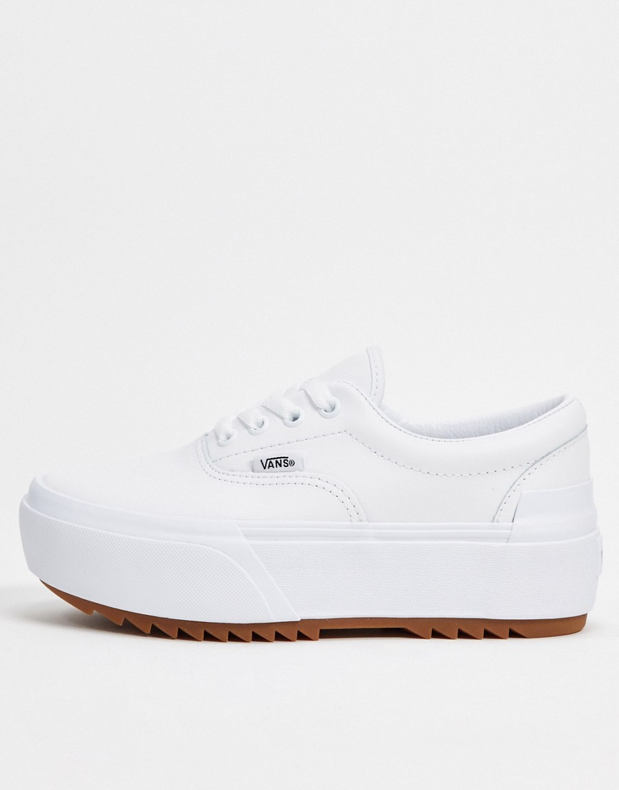 Vans Era Stacked leather trainers in white