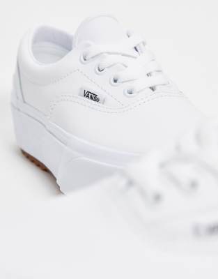 vans leather era stacked