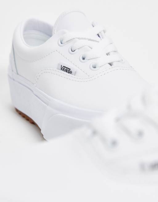 Vans era deals white leather