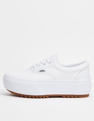 vans bianche pelle