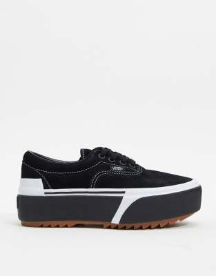 Vans Era Stacked suede trainers in black | ASOS