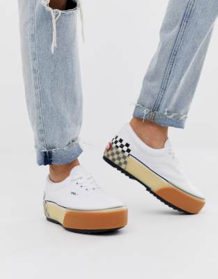 vans leather era stacked