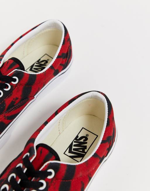 Red and black tie dye sale vans