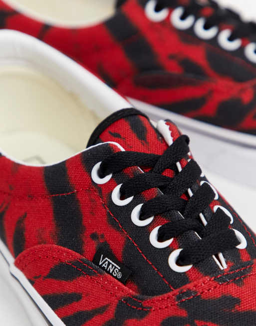 Red and black tie dye sale vans