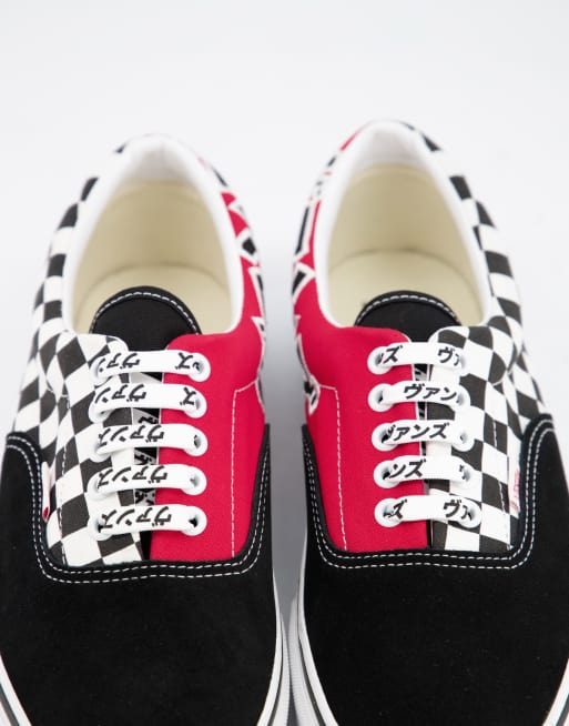 Vans era trainers in black and red ASOS