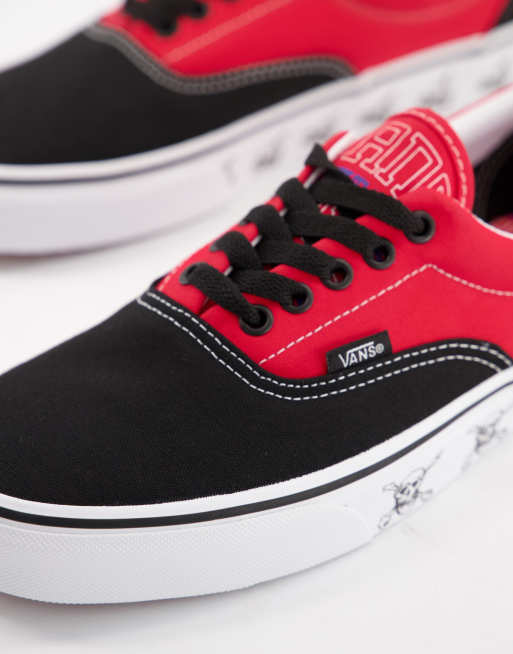 Vans Era trainers in black and red