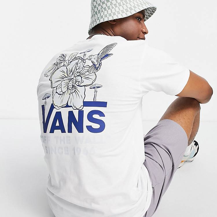 Vans Essential Floral back print t-shirt in white | ASOS