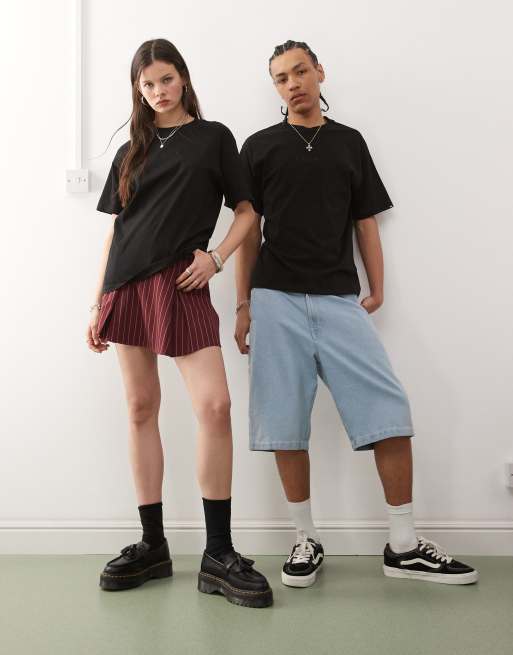 Vans - Essential - T-shirt oversize nera con logo centrale ricamato, 2 di 4