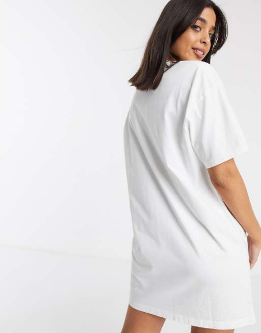 Asos white outlet t shirt dress