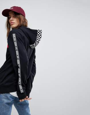 vans black checkered hoodie