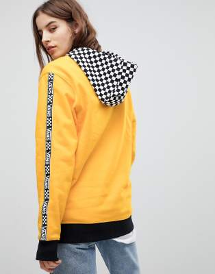 vans checkered hoodie yellow