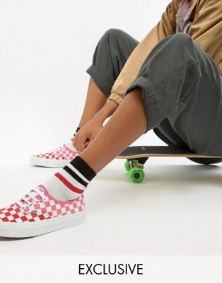 red checkered authentic vans