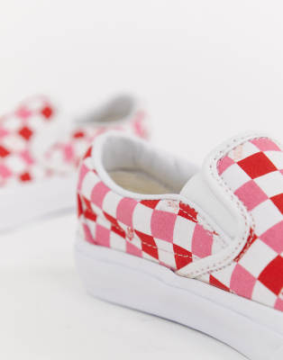 pink and red checkered vans