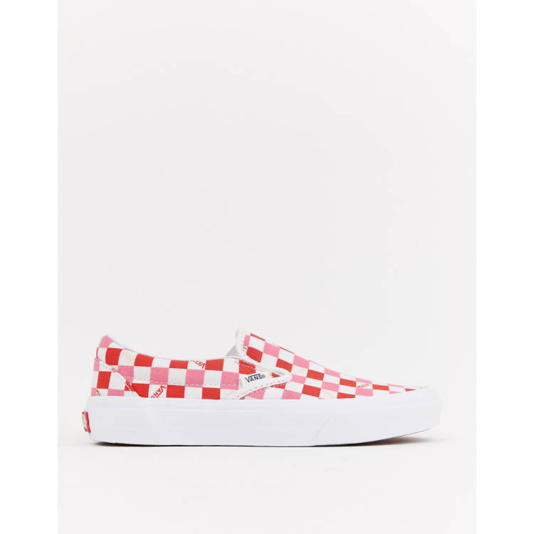 Vans checkerboard with sale red drip