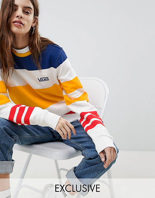 Vans Exclusive Sweatshirt In Multi Colour Stripe | ASOS