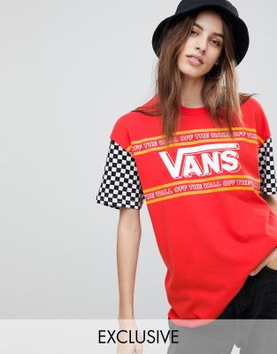 رتيب vans checkerboard shirt red 