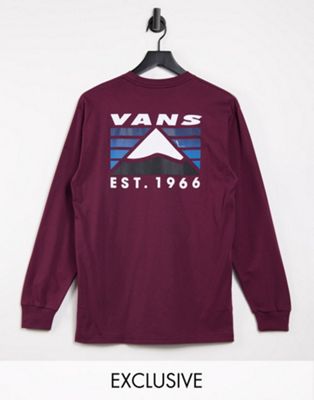 T-shirts et débardeurs Vans - Exclusivité  -br /T-shirt à manches longues avec imprimé montagne au dos - Bordeaux