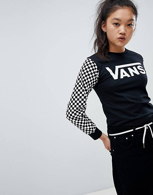 Vans – Exklusives, sportliches Heritage-Shirt mit langen Ärmeln in Schwarz