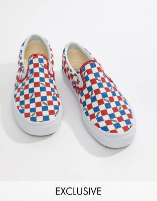 vans blue and red checkerboard