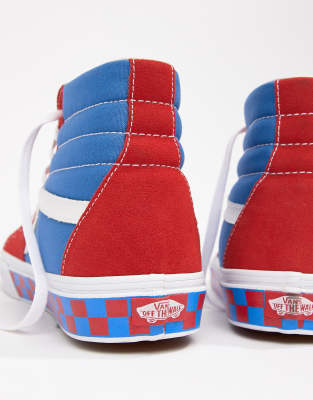 vans sk8 hi red blue