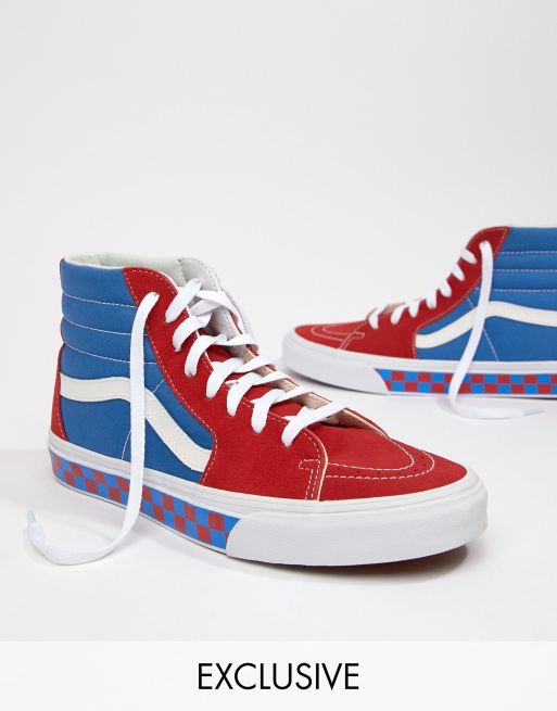 Vans sk8 sale hi checkerboard blue