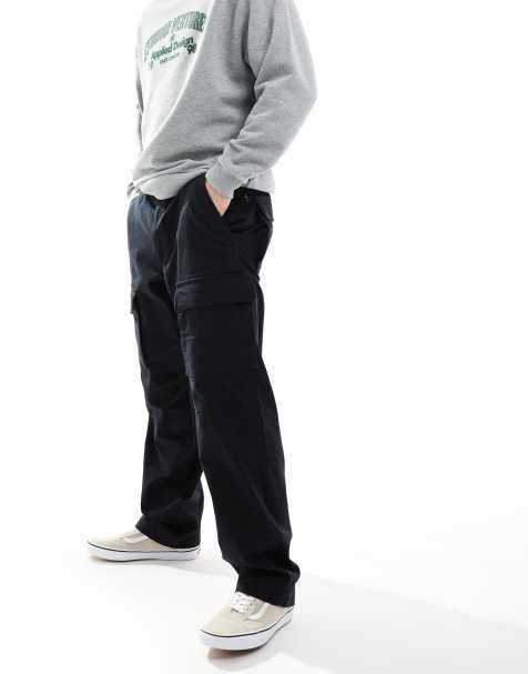 Vans - Fatigue - Pantaloni cargo ampi affusolati neri in tessuto ripstop - view 1