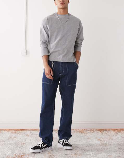 Vans – Fatigue – Schmal zulaufende Loose Fit Denim-Jeans in Dunkelblau - view 1