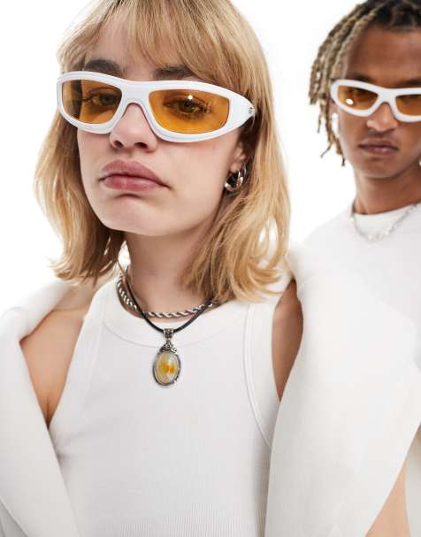 Vans felix sunglasses in white with tan lense - view 1