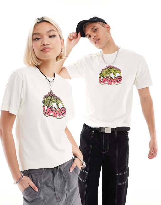 Vans – Fiery Friend – T-Shirt in gebrochenem Weiß