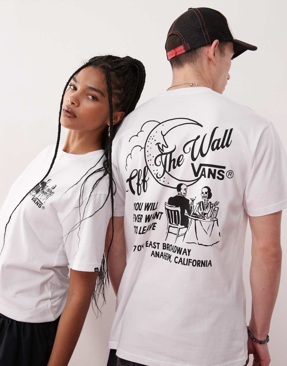 Vans fine dining graphic back print t-shirt in white