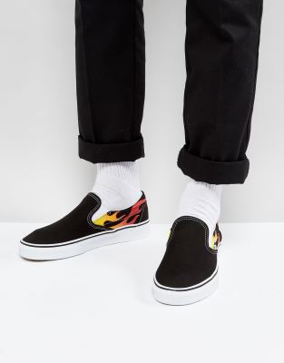 black fire slip on vans