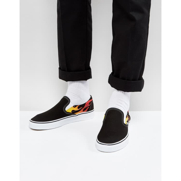 black fire slip on vans