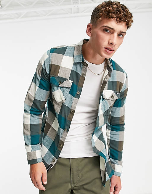 flannel shirt in teal | ASOS