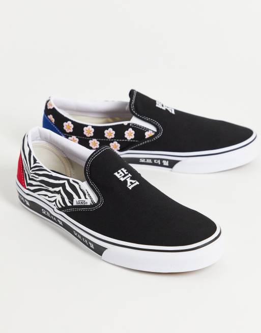 Vans – Flerfärgade sneakers i loafermodell med koreansk text